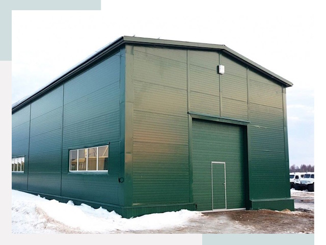 Двускатные ангары в Печоре