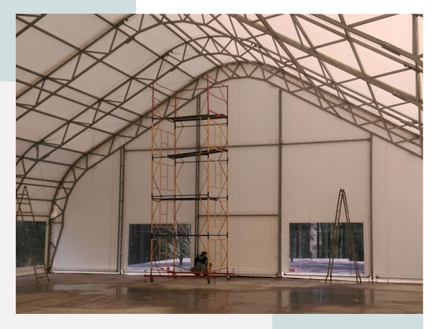 Шатровые ангары в Печоре